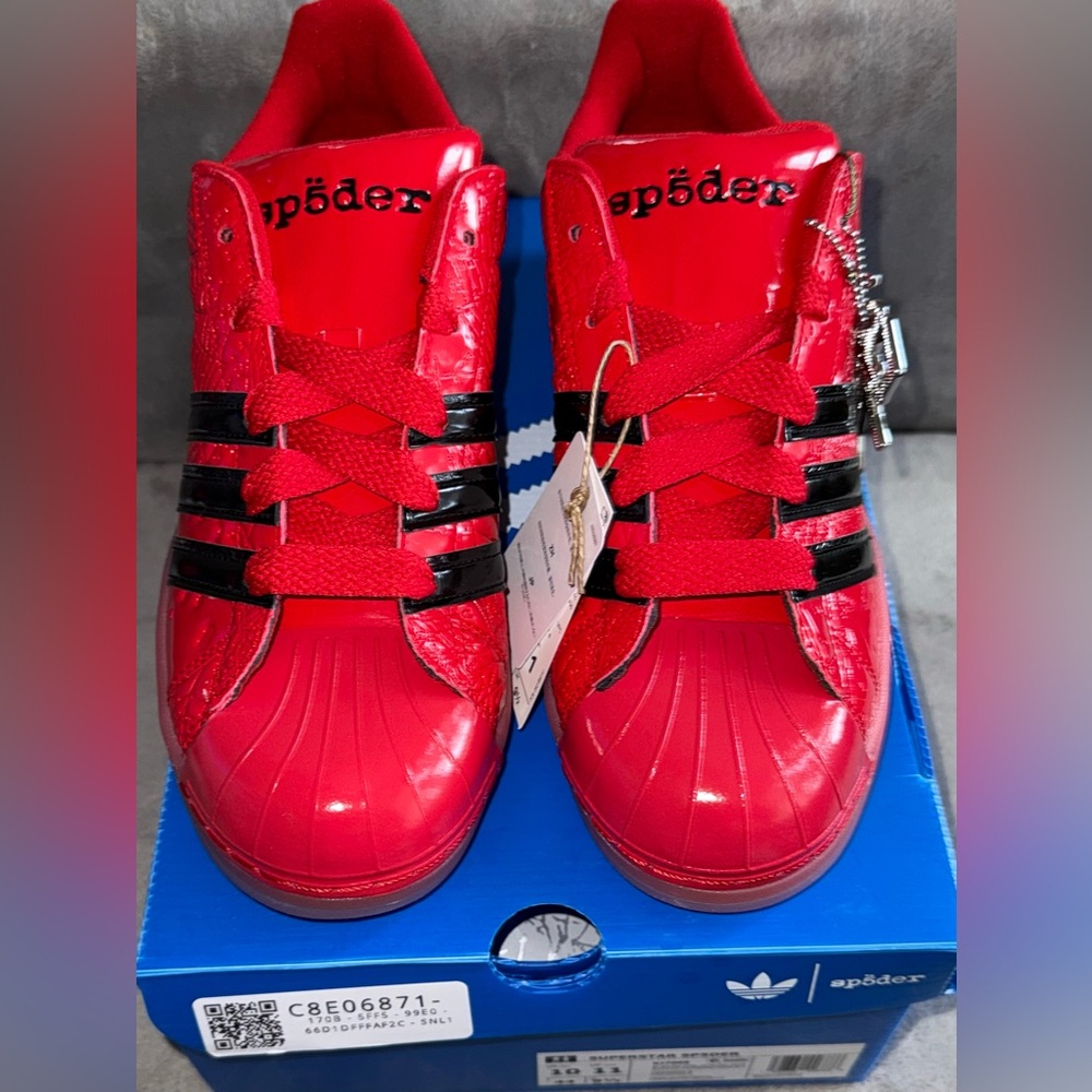 SOLD adidas Superstar “Sp5der” Sneaker Collab  Red and black - Picture 8 of 9